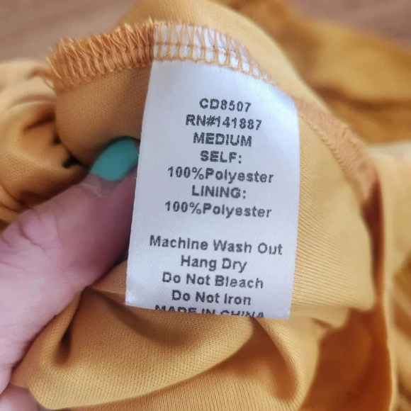 NWT The Impeccable Pig Mustard Mini Dress, Size M. - Picture 8 of 9